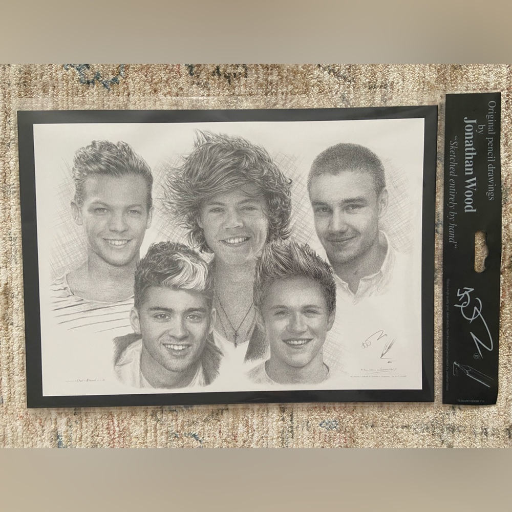 One Direction Original Pencil Drawing by Jonathan Wood
